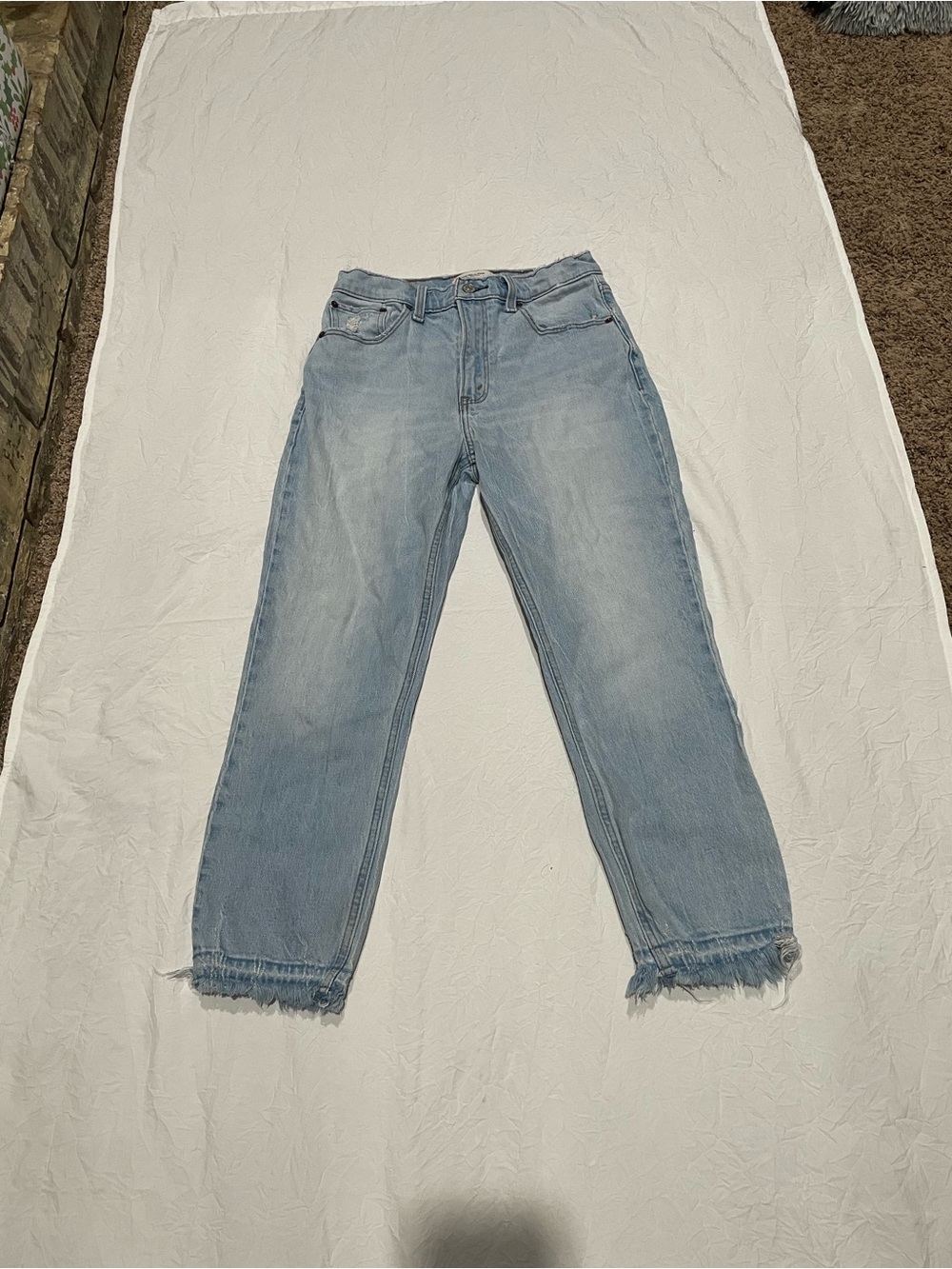 Abercrombie & Fitch Light Blue High Rise Mom Jeans